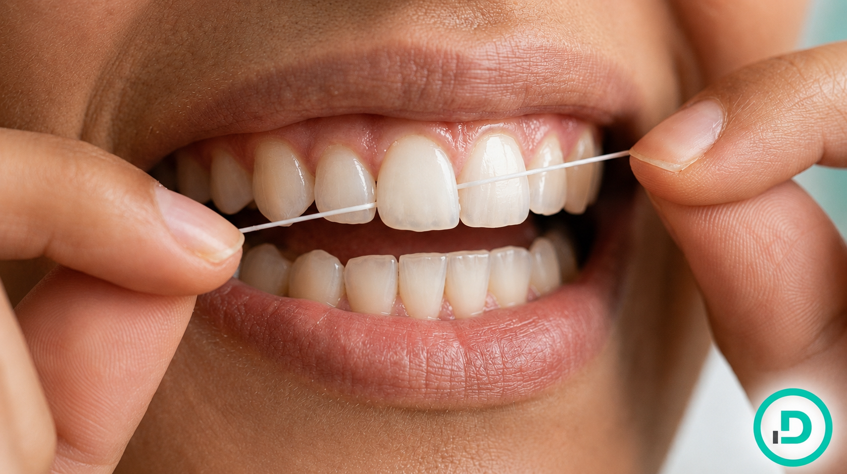 hilo-dental Paciente utilizando hilo dental.